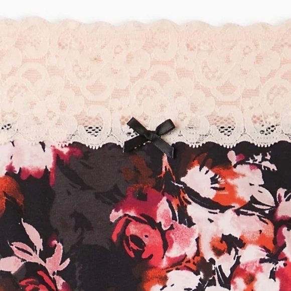 TORRID Wide Lace Trim Boyshort Cotton Veronica Floral Panty NEW Size 3X - Picture 3 of 9